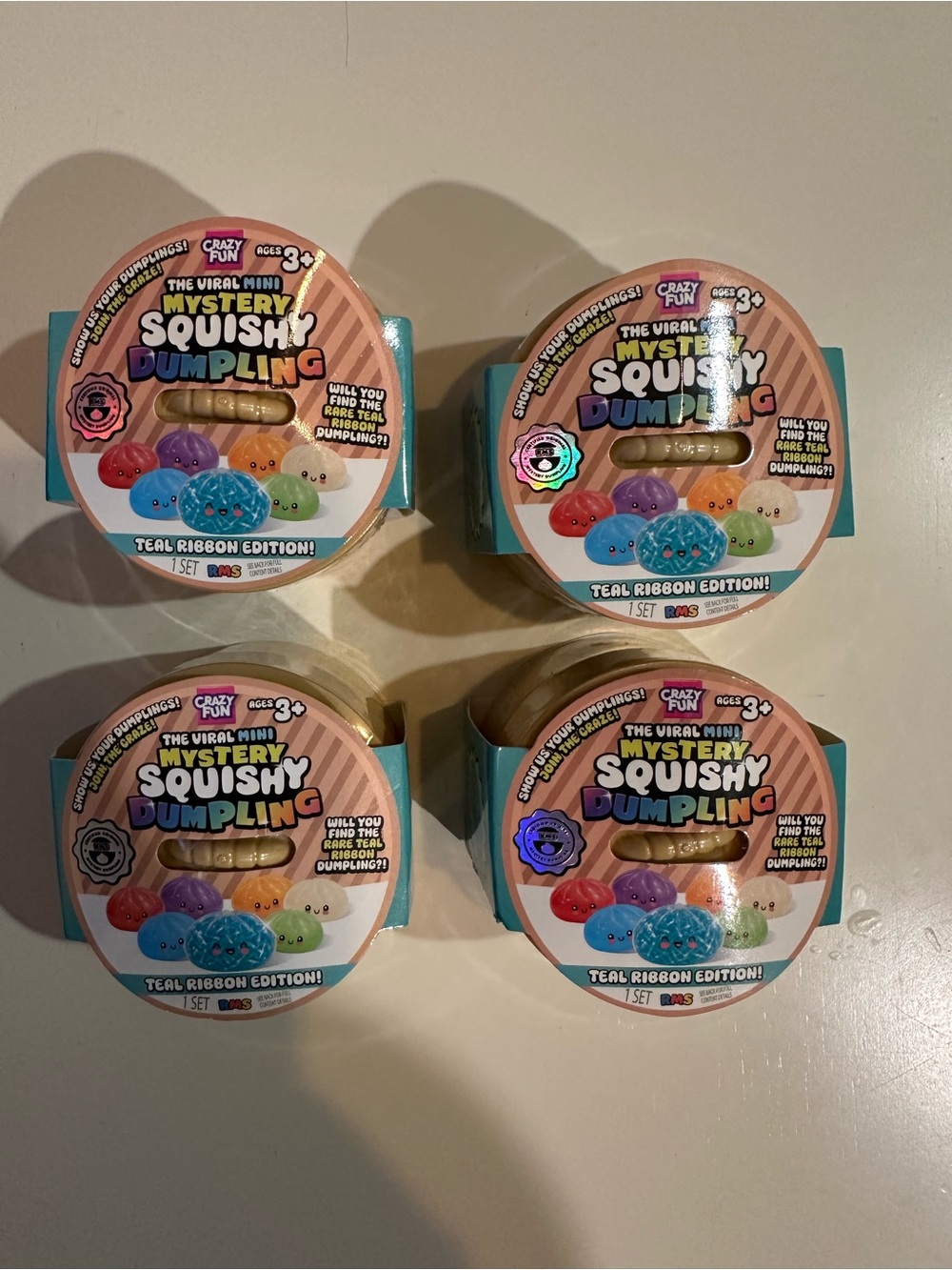 🎀 4 Mini RMS Mystery Dumplings – Teal Ribbon Edition 🎀